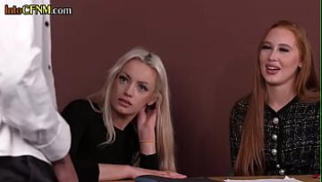 فاتنة CFNM تصبح جشعة مع مجموعة IR Handjob Action